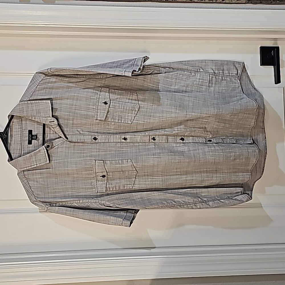 Alfani light and dark grey button down